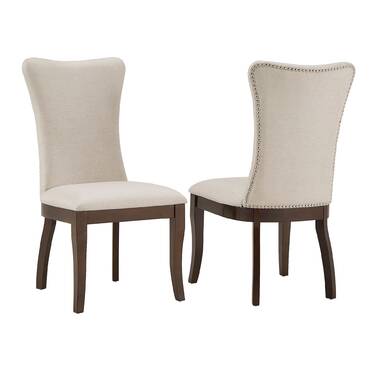 Baypoint linen upholstered side deals chair in espresso